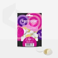 PODODISC STALEKS PRO L Pedikür Disk İçin Yumuşak Tabanlı Yedek Beyaz Törpüler, 240 Grit (50 Adet)