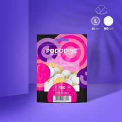 PODODISC STALEKS PRO L Pedikür Disk İçin Yumuşak Tabanlı Yedek Beyaz Törpüler, 180 Grit (50 Adet)