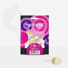 PODODISC STALEKS PRO L Pedikür Disk İçin Yumuşak Tabanlı Yedek Beyaz Törpüler, 100 Grit (50 Adet)