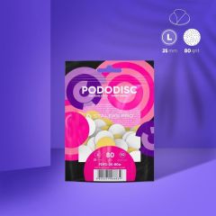 PODODISC STALEKS PRO L Pedikür Disk İçin Yumuşak Tabanlı Yedek Beyaz Törpüler, 80 Grit (50 Adet)