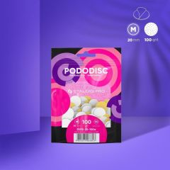 PODODISC STALEKS PRO M Pedikür Disk İçin Yumuşak Tabanlı Yedek Beyaz Törpüler, 100 Grit (50 Adet)