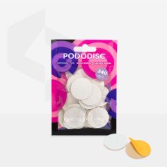 PODODISC STALEKS PRO L PEdikür Disk İçin Yedek Beyaz Törpüler, 240 Grit (50 Adet)