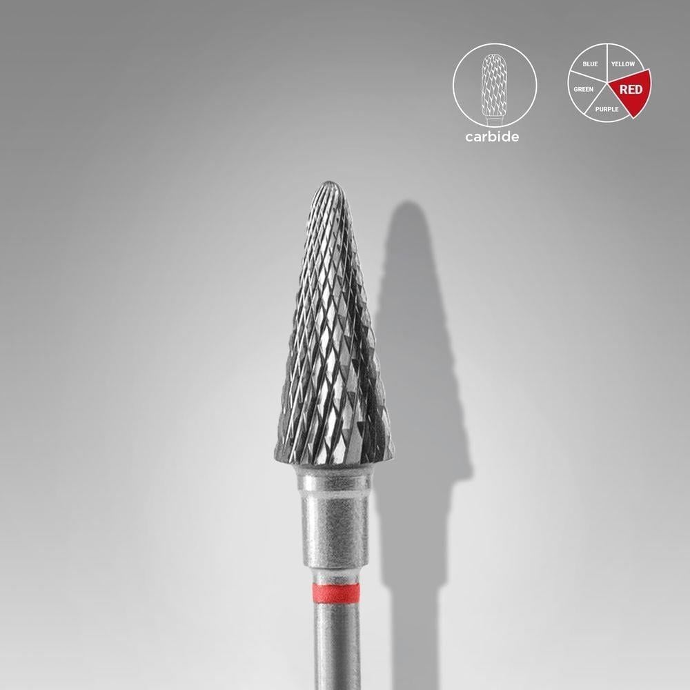 Sert Alaşım Koni Freze, Kırmızı, Çap 6 mm / Çalışma Kısmı 14 mm, Adet