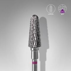 Sert Alaşım Kesik Koni Freze, Mor, Çap 6 mm / Çalışma Kısmı 14 mm