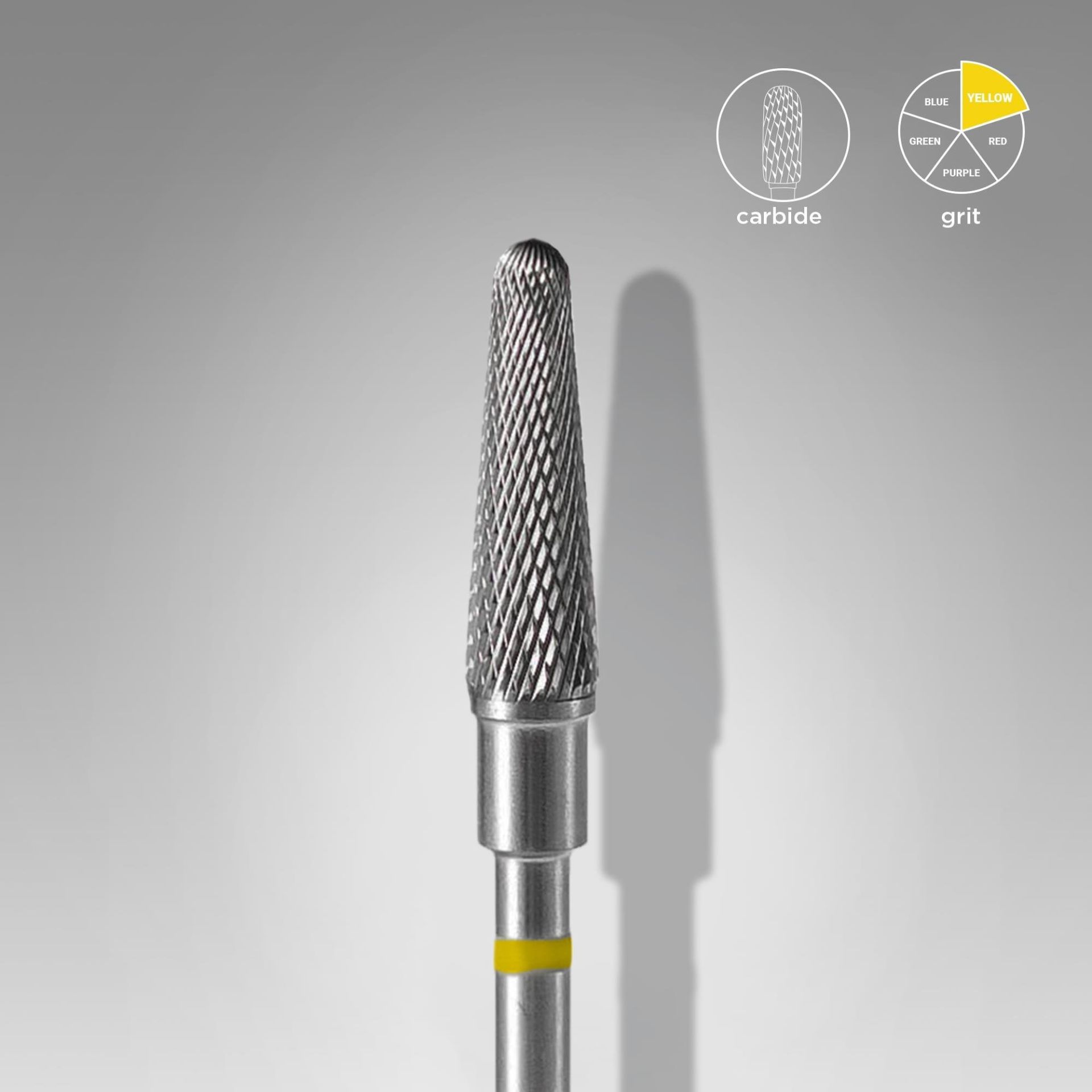 Sert Alaşım Kesik Koni Freze, Sarı, Çap 4 mm / Çalışma Kısmı 13 mm