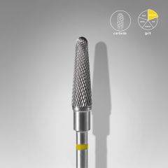 Sert Alaşım Kesik Koni Freze, Sarı, Çap 4 mm / Çalışma Kısmı 13 mm