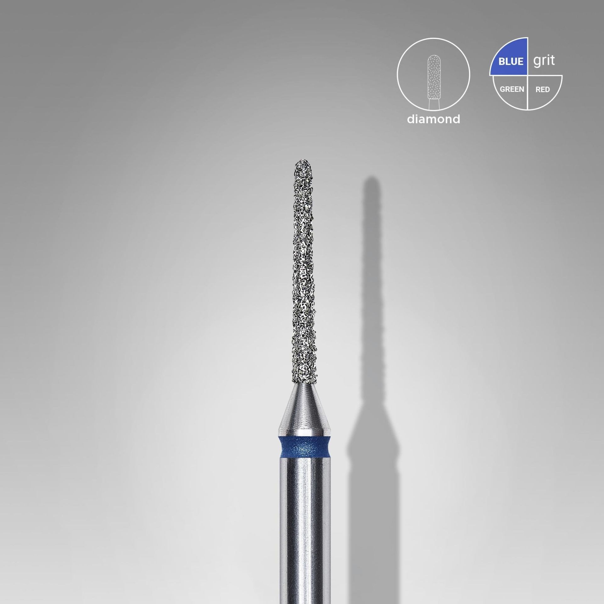 Elmas İğne Freze, Mavi, Çap 1 mm, Çalışma Kısmı 10 mm