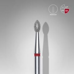 Elmas Sivri Tomurcuk Freze, Kırmızı, Çap 2,5 mm, Çalışma Kısmı 4,5 mm