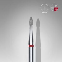 Elmas Sivri Tomurcuk Freze, Kırmızı, Çap 1,8 mm, Çalışma Kısmı 4 mm