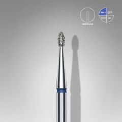 Elmas Yuvarlanmış Tomurcuk Freze, Mavi, Çap 1,6 mm, Çalışma Kısmı 3,4 mm