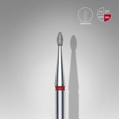 Elmas Yuvarlanmış Tomurcuk Freze, Kırmızı, Çap 1,6 mm, Çalışma Kısmı 3,4 mm