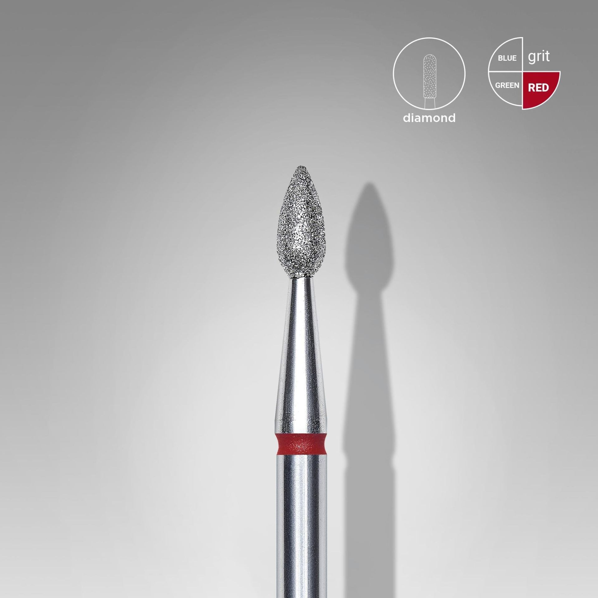 Elmas Küre Freze, Kırmızı, Çap 2,3 mm, Çalışma Kısmı 5 mm