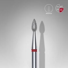 Elmas Küre Freze, Kırmızı, Çap 2,3 mm, Çalışma Kısmı 5 mm