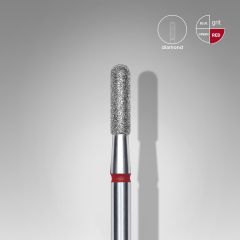 Elmas Yuvarlanmış Silindir Freze, Kırmızı, Çap 2,3 mm, Çalışma Kısmı 8 mm