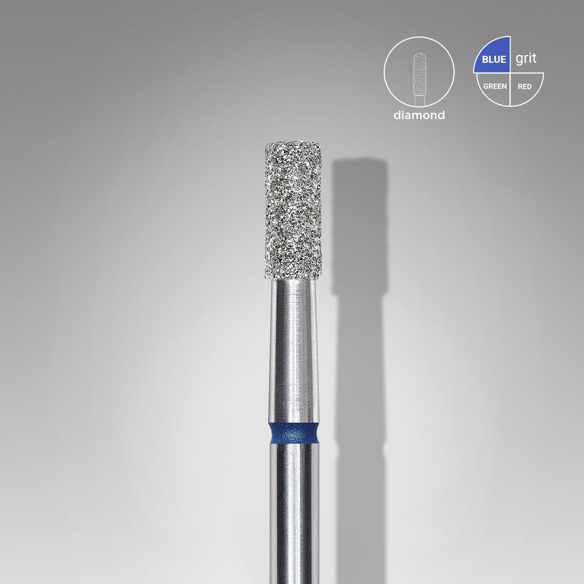 Elmas Silindir Freze, Mavi, Çap 2,5 mm, Çalışma Kısmı 6 mm