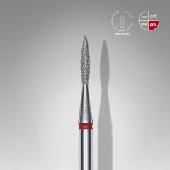 Elmas Sivri Alev Freze, Kırmızı, Çap 1,6 mm, Çalışma Kısmı 8 mm