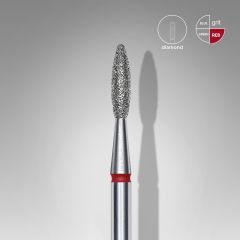 Elmas Alev Freze, Kırmızı, Çap 2,1 mm, Çalışma Kısmı 8 mm