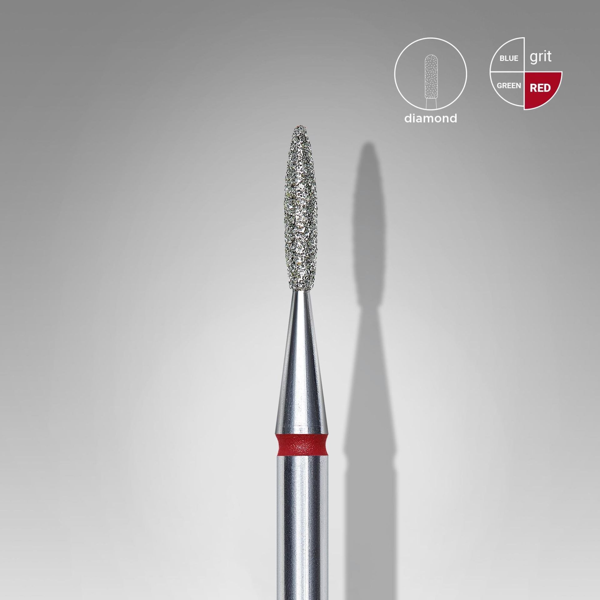 Elmas Alev Freze, Kırmızı, Çap 1,6 mm, Çalışma Kısmı 8 mm