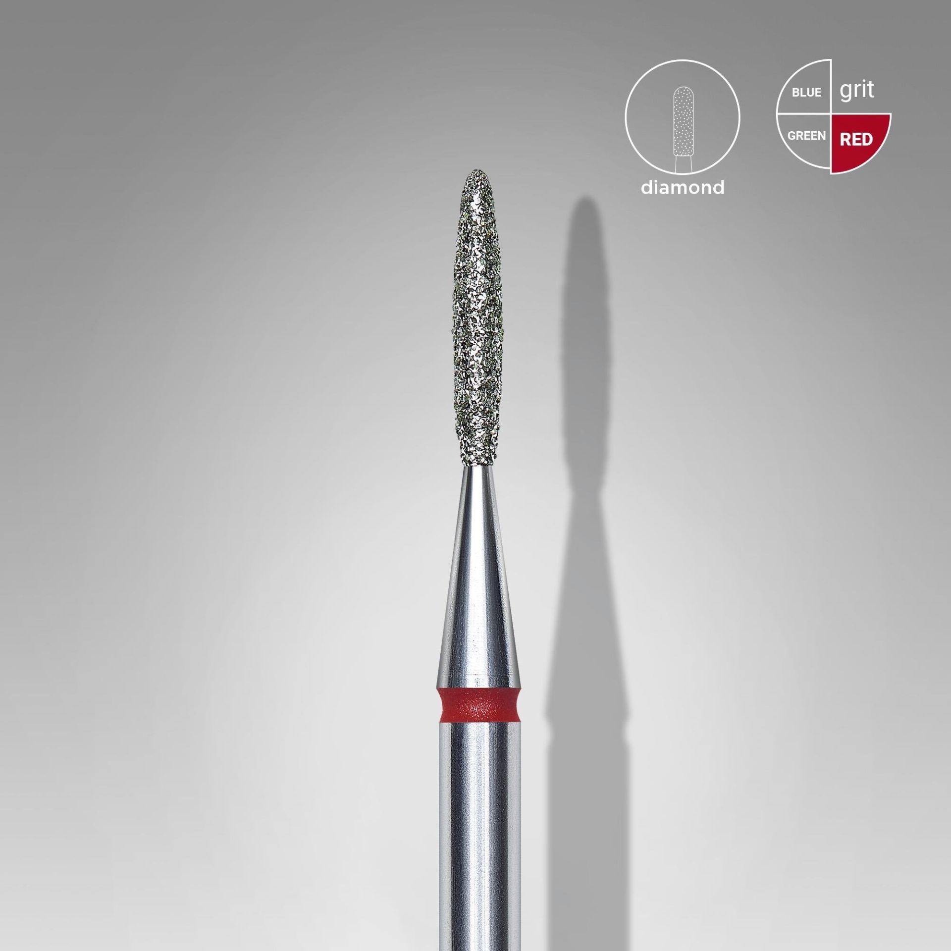 Elmas Alev Freze, Kırmızı, Çap 1,4 mm, Çalışma Kısmı 8 mm