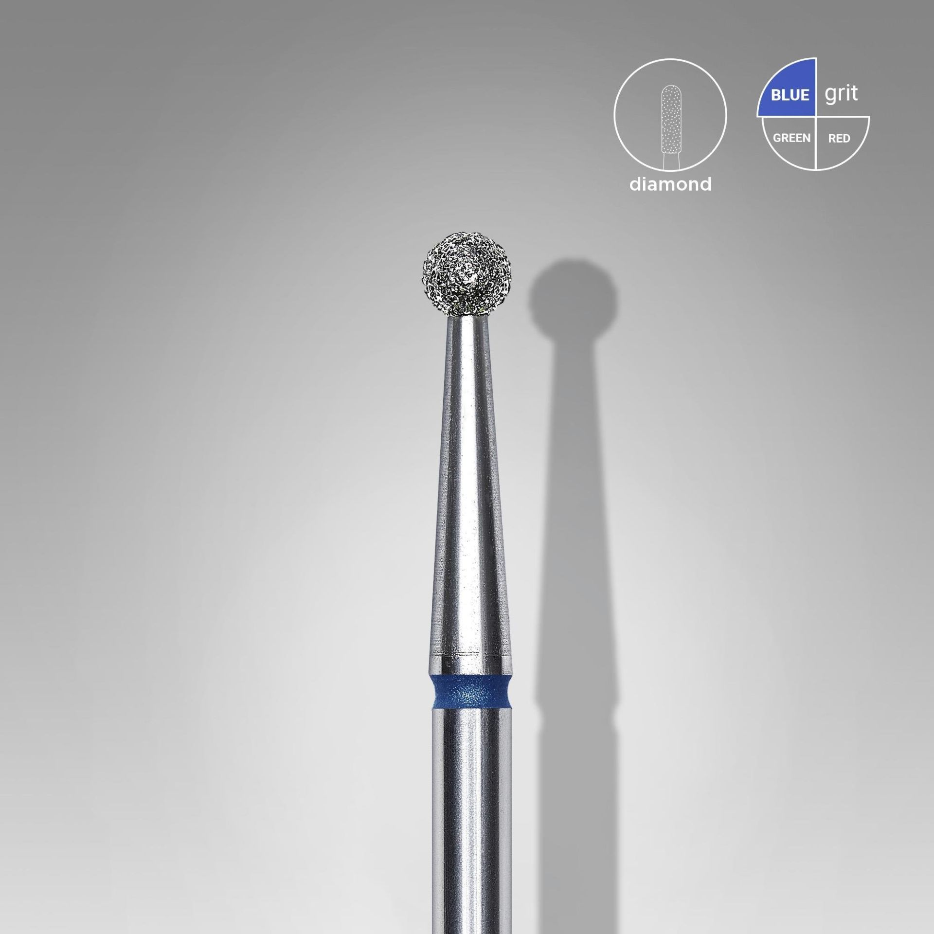 Elmas Küre Freze, Mavi, Çap 2,5 mm