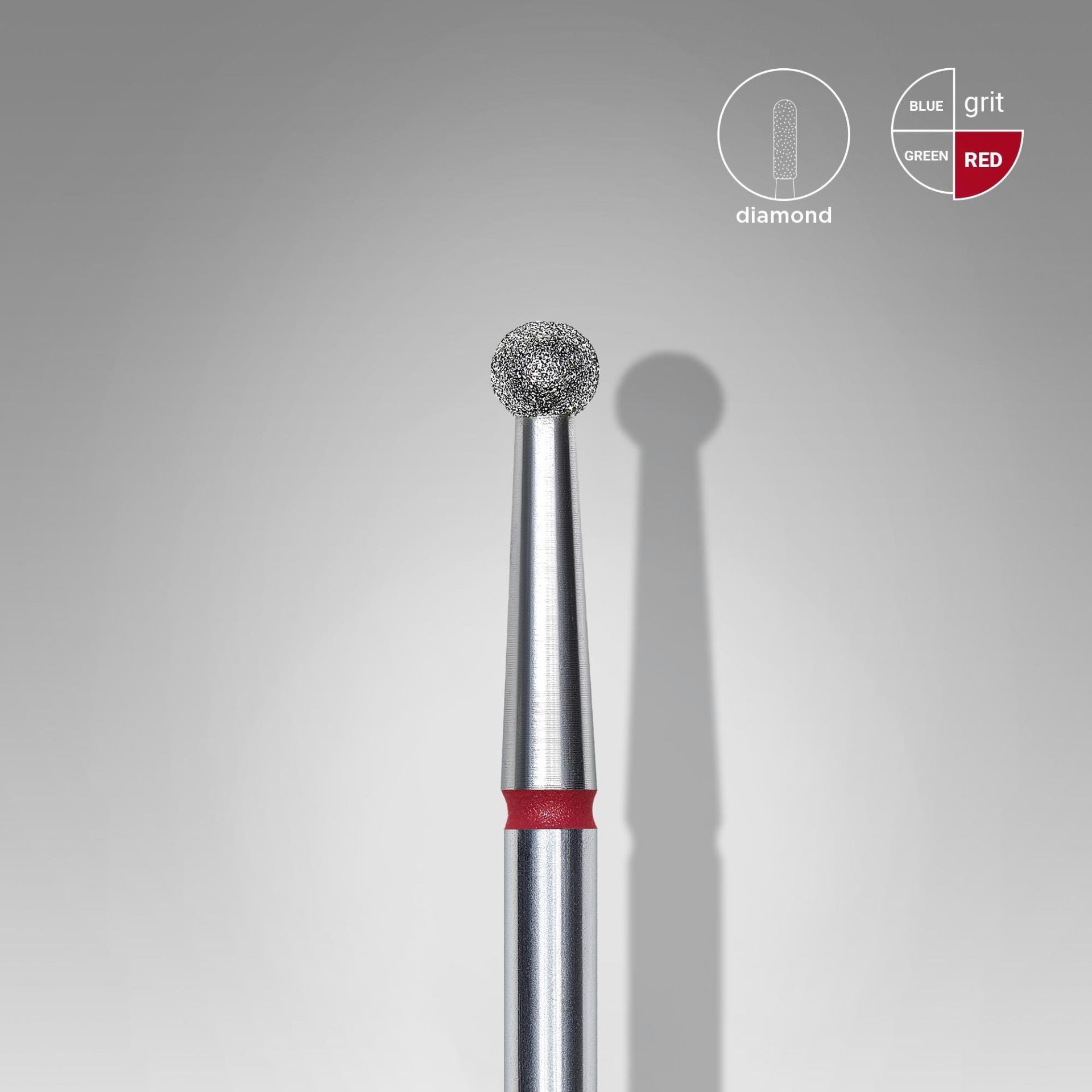 Elmas Küre Freze, Kırmızı, Çap 2,7 mm