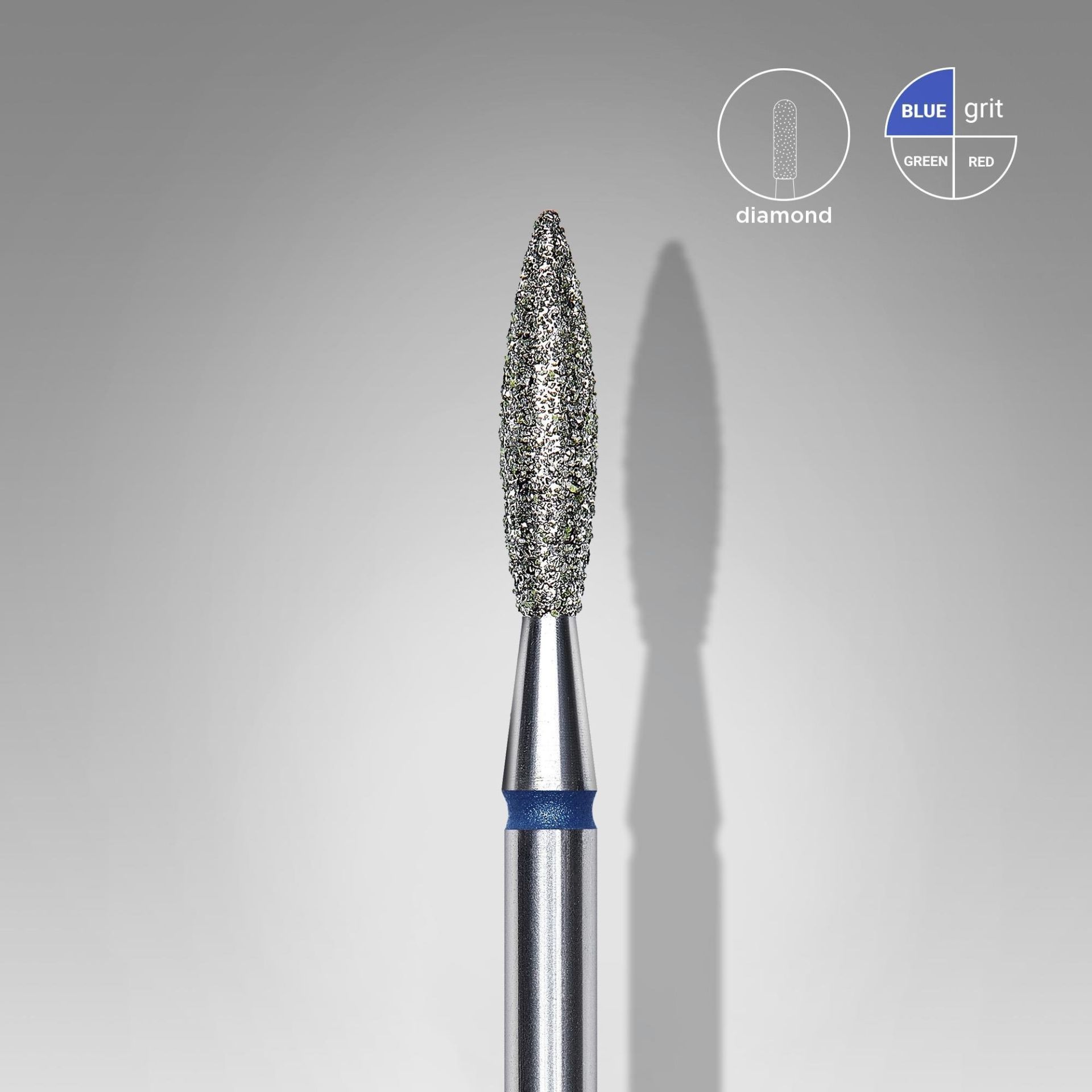 Elmas Alev Freze, Mavi, Çap 2,1 mm, Çalışma Kısmı 10 mm