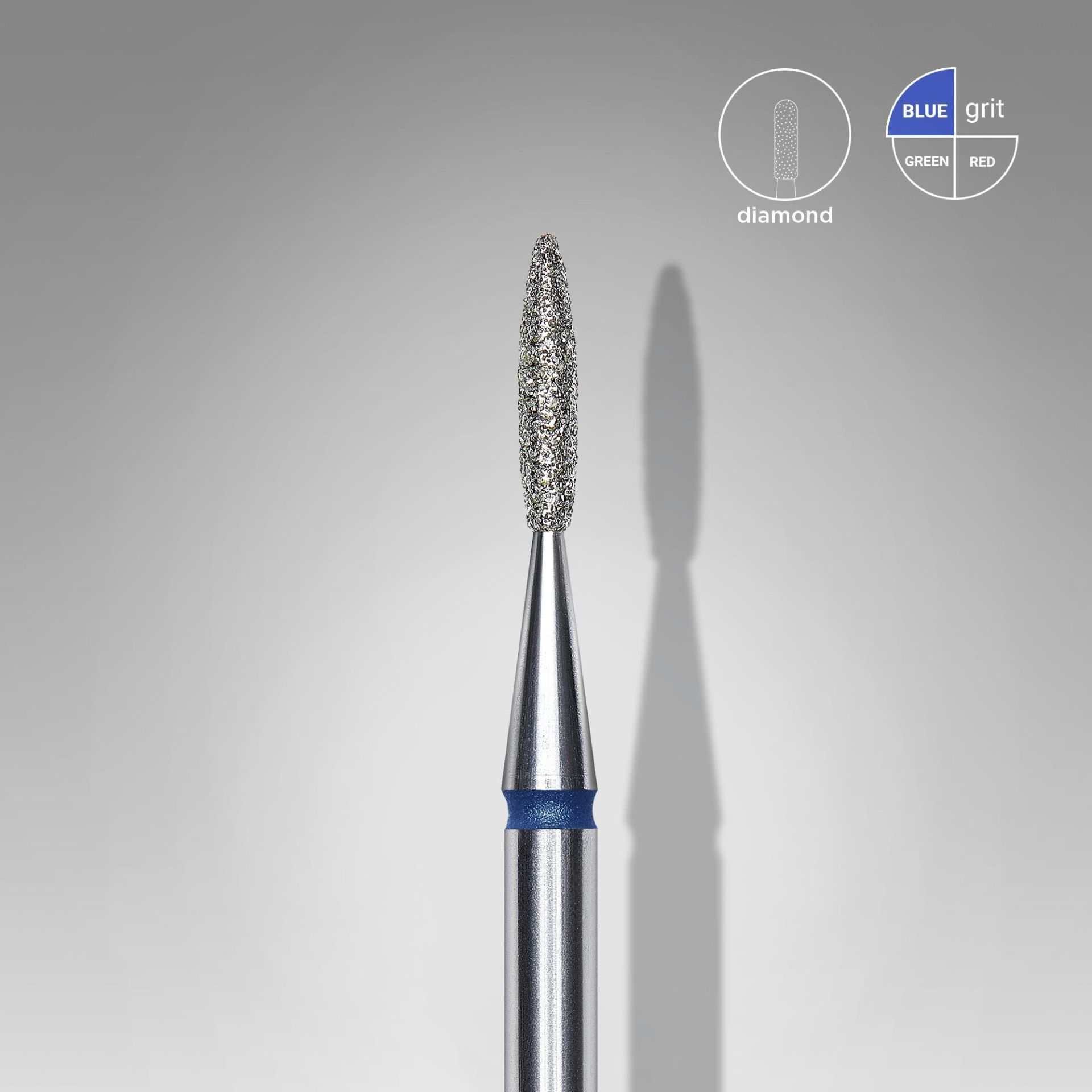 Elmas Alev Freze, Mavi, Çap 1,6 mm, Çalışma Kısmı 8 mm