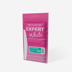 EXPERT 40 Yarım Ay Törpü İçin Yedek PapmAm Yumuşak Tabanlı Beyaz Törpüler, 100 Grit (30 Adet)